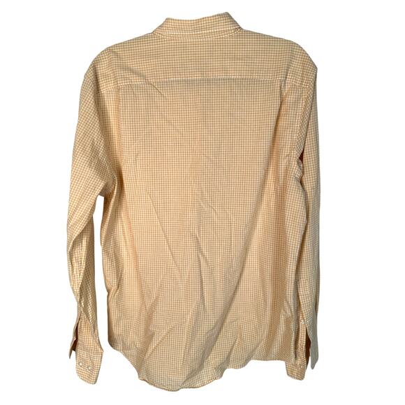 Bonobos L Standard Fit Cotton Poplin Gingham Plaid Button Up Dress Shirt Yellow - Picture 4 of 9